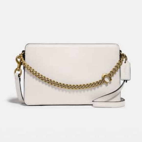 NWT Coach Signature Chain Crossbody Bag in Chalk/Brass - Picture 2 of 15